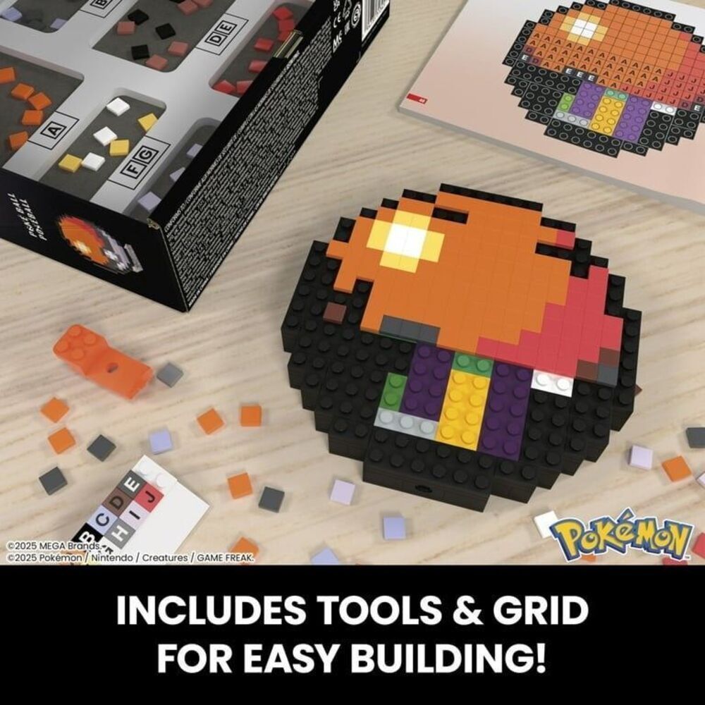 Mega Pokemon Poke Ball Pixel Art Building Set 384 Pieces New Sealed JGJ71 - Picture 13 of 15